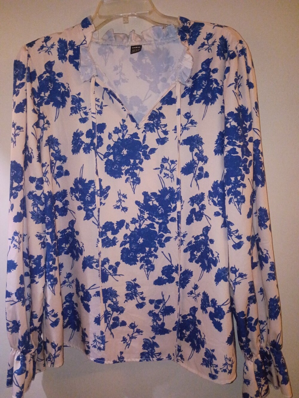 Floral Tie-Neck Blouse 2X